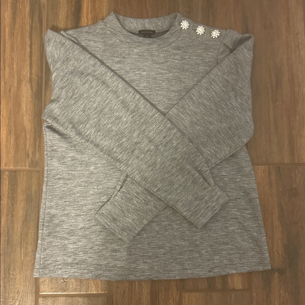 Ann Taylor Shirt with Shoulder Embellishments